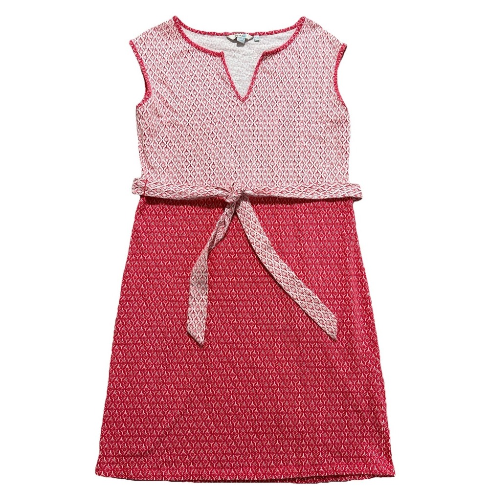 Boden Women's‎ US 6R Notch Neck Jersey Sleeveless Dress Belt CottageCore